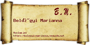 Belágyi Marianna névjegykártya
